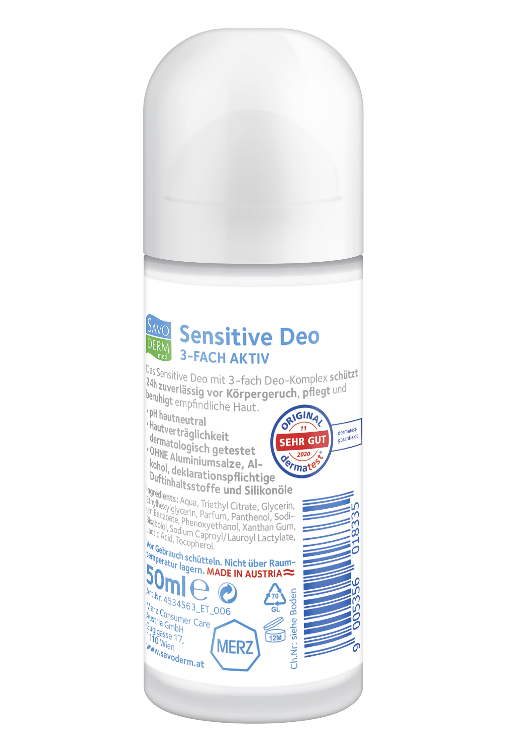 Savoderm med Sensitive Deo Roll-On 3-Fach Aktiv 50ml