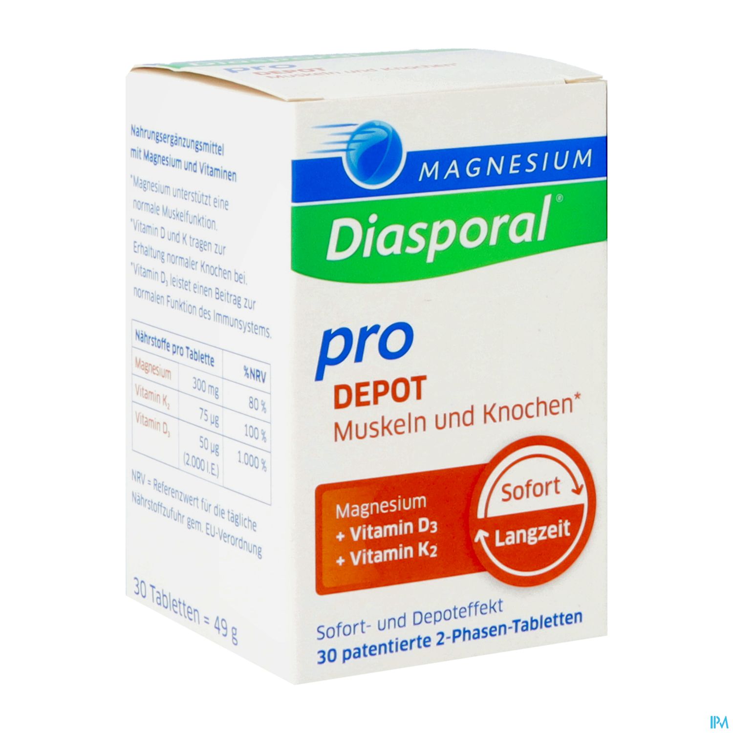 Magnesium Diasporal/pro Depot +d3+k2 Muskel +knochen 30st