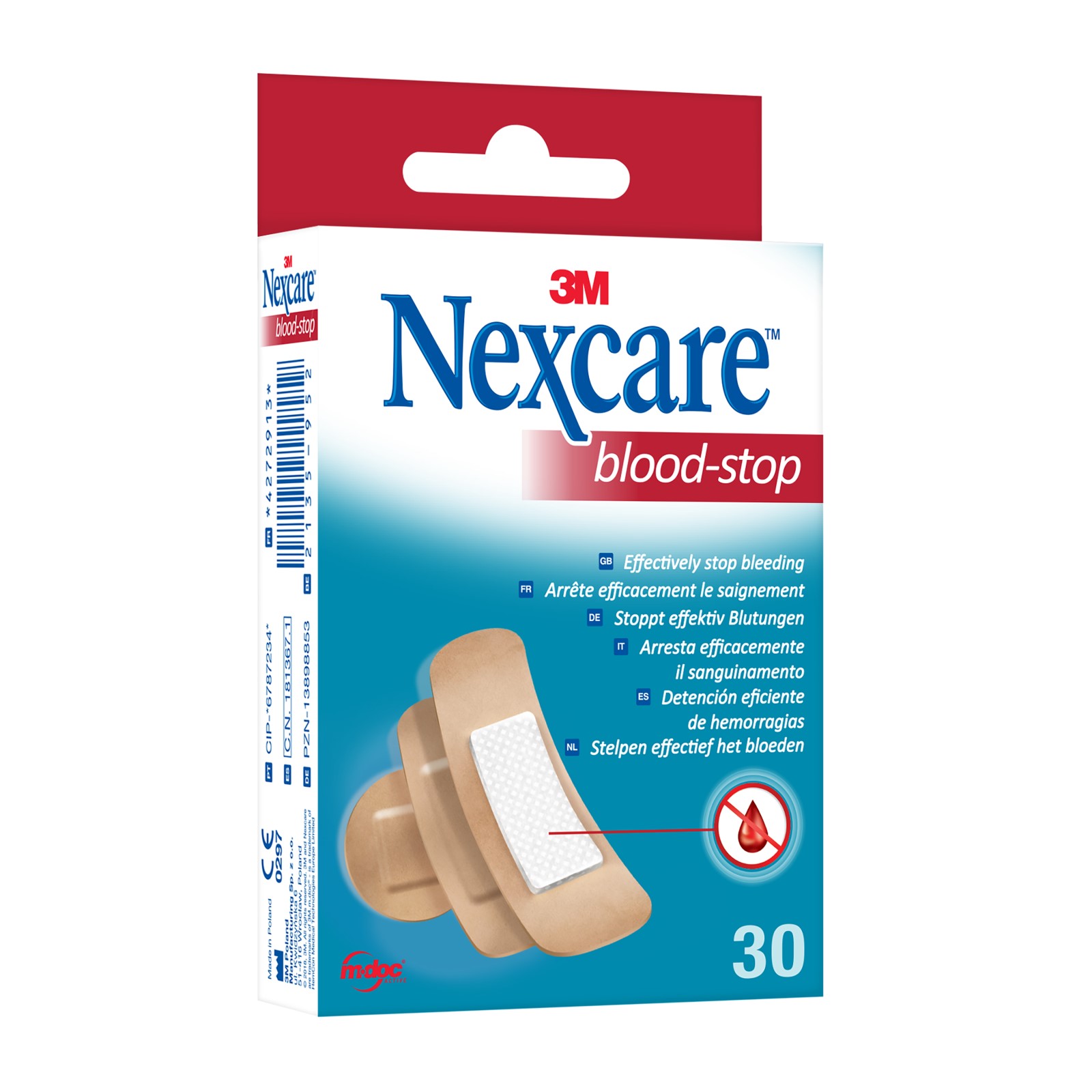 Nexcare™ Blood Stop Blutstillende Pflaster, assortiert, 30/Packung