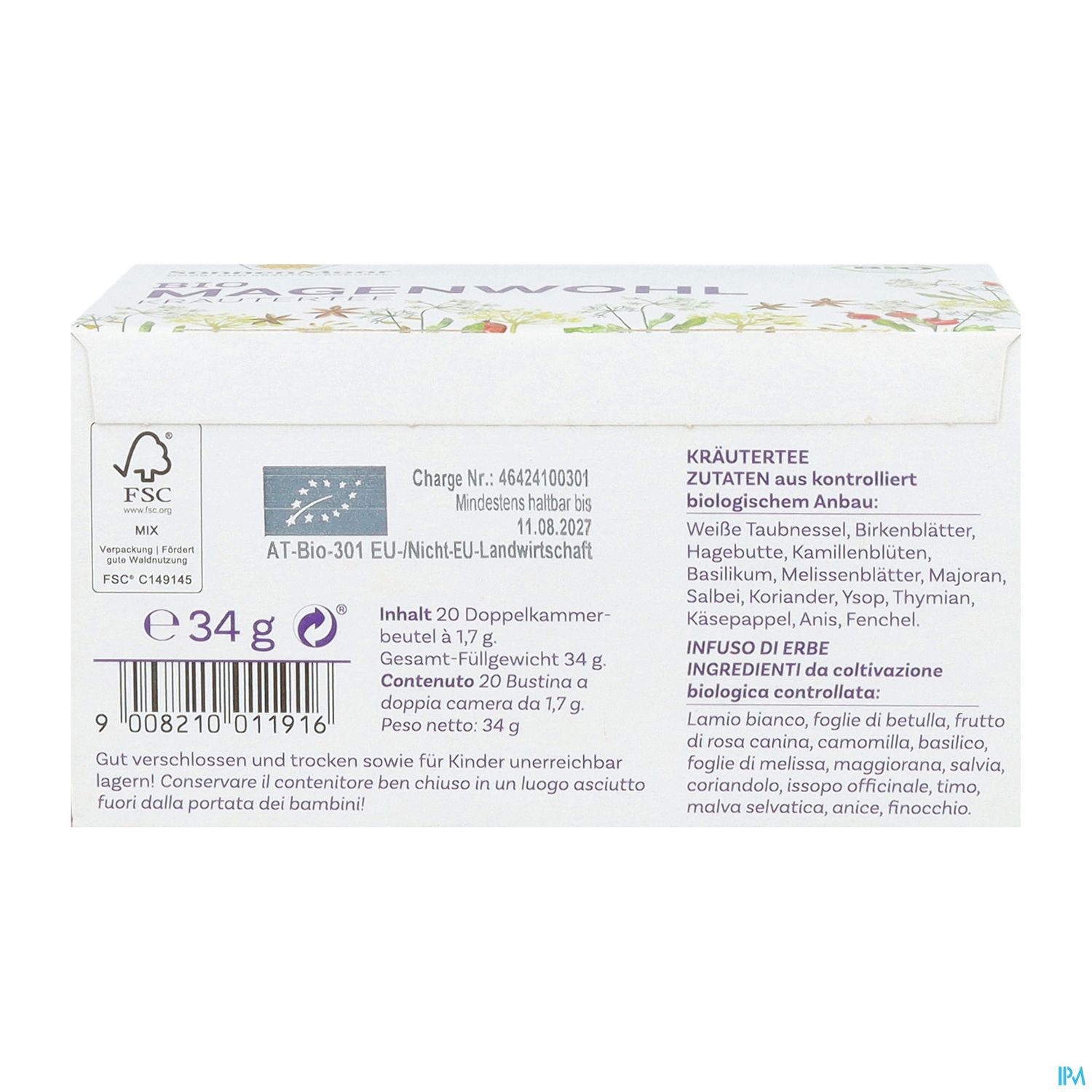 Sonnenmoor Bio/tee Im Filterbeutel Magenwohl 34g