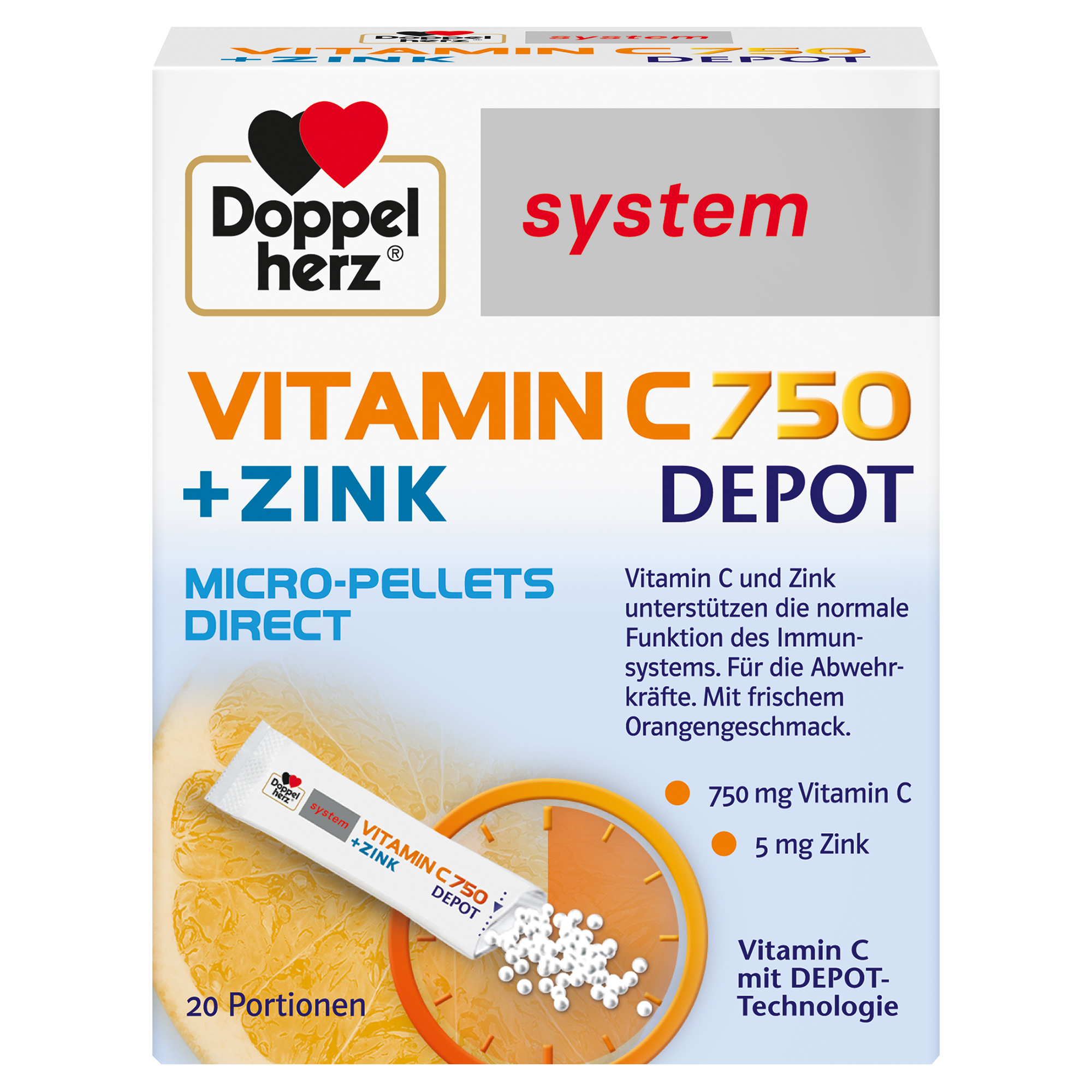 Doppelherz system VITAMIN C 750 DEPOT MICRO-PELLETS DIRECT