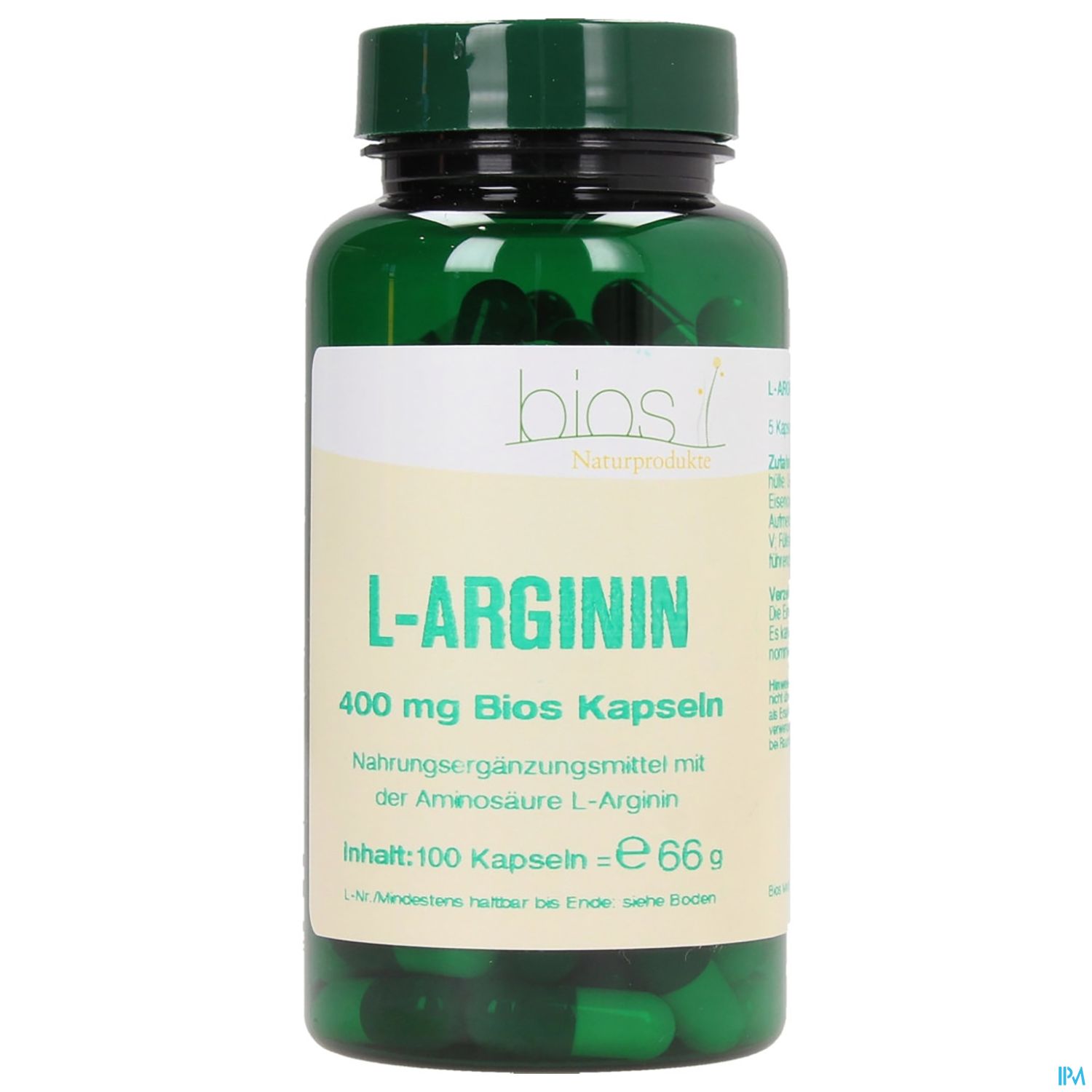 Bios l-arginin 400mg 100 Kapseln
