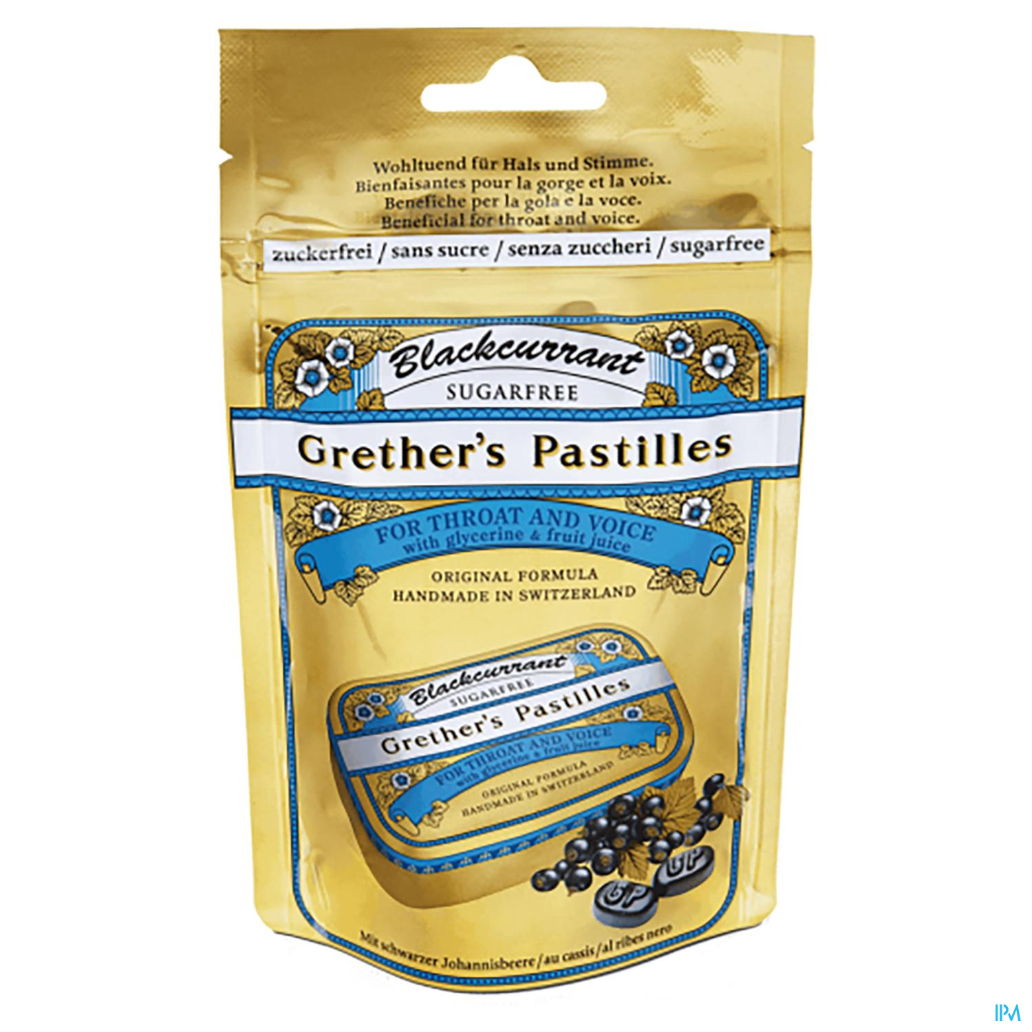 Grethers Pastillen Blackcurrant Zuckerfrei