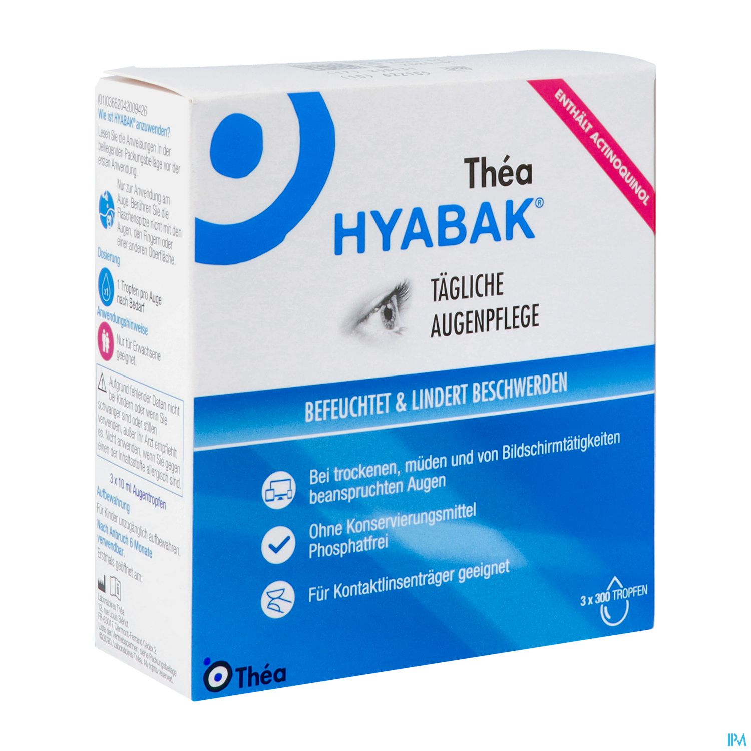 Augentropfen Hyabak Hypoton.hyaluronat 0,15% Original 3x10m 30ml