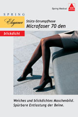 Stütz-Strumpfhosen 70den Microfaser schwarz Größe IV