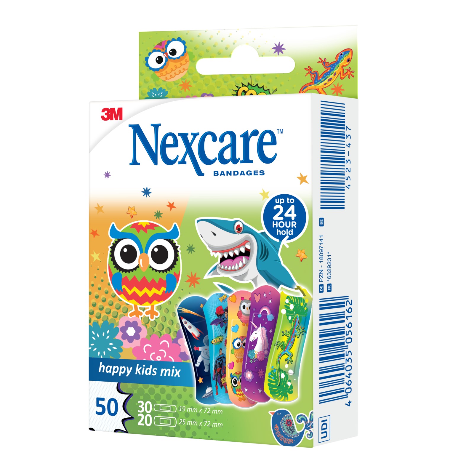 Nexcare™ Happy Kids Mix Plasters, assortiert, 50/Packung