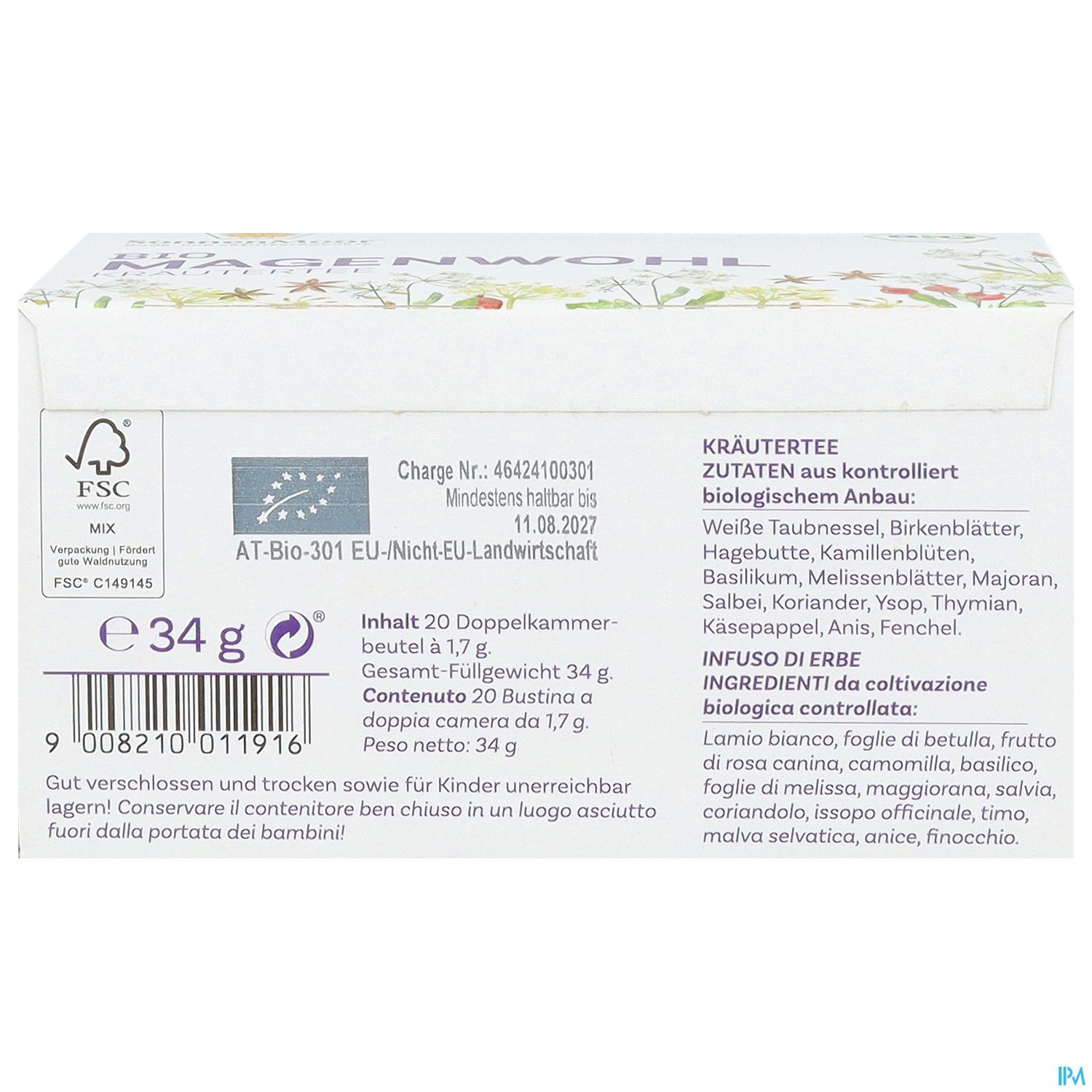 Sonnenmoor Bio/tee Im Filterbeutel Magenwohl 34g