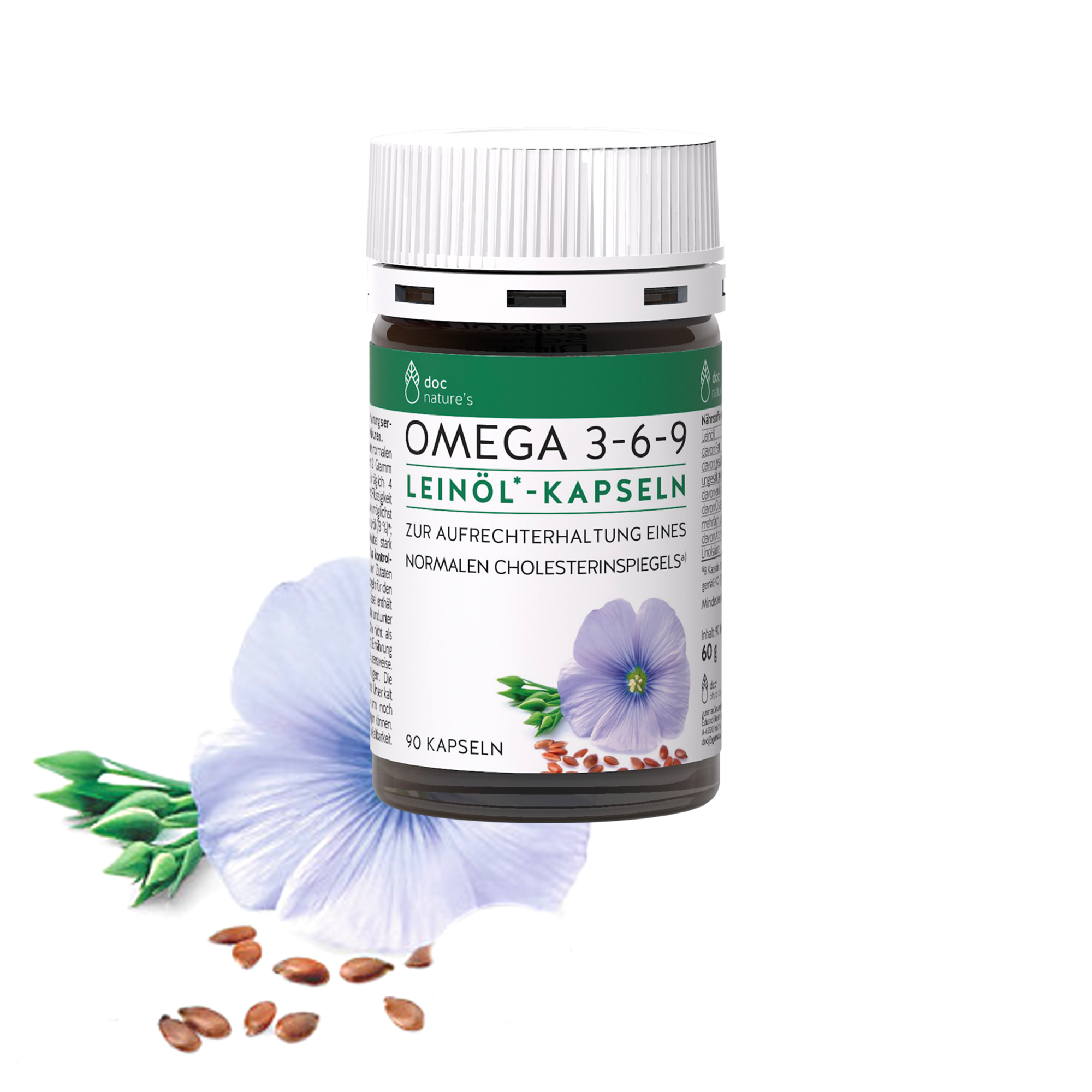 doc nature‘s OMEGA 3-6-9 Leinöl*-Kapseln