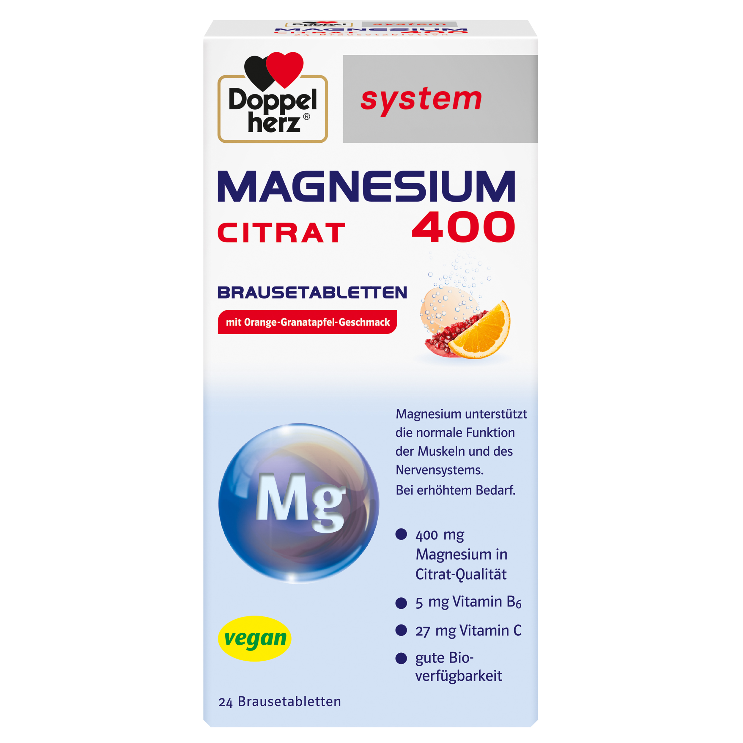 Doppelherz system MAGNESIUM 400 CITRAT BRAUSETABLETTEN