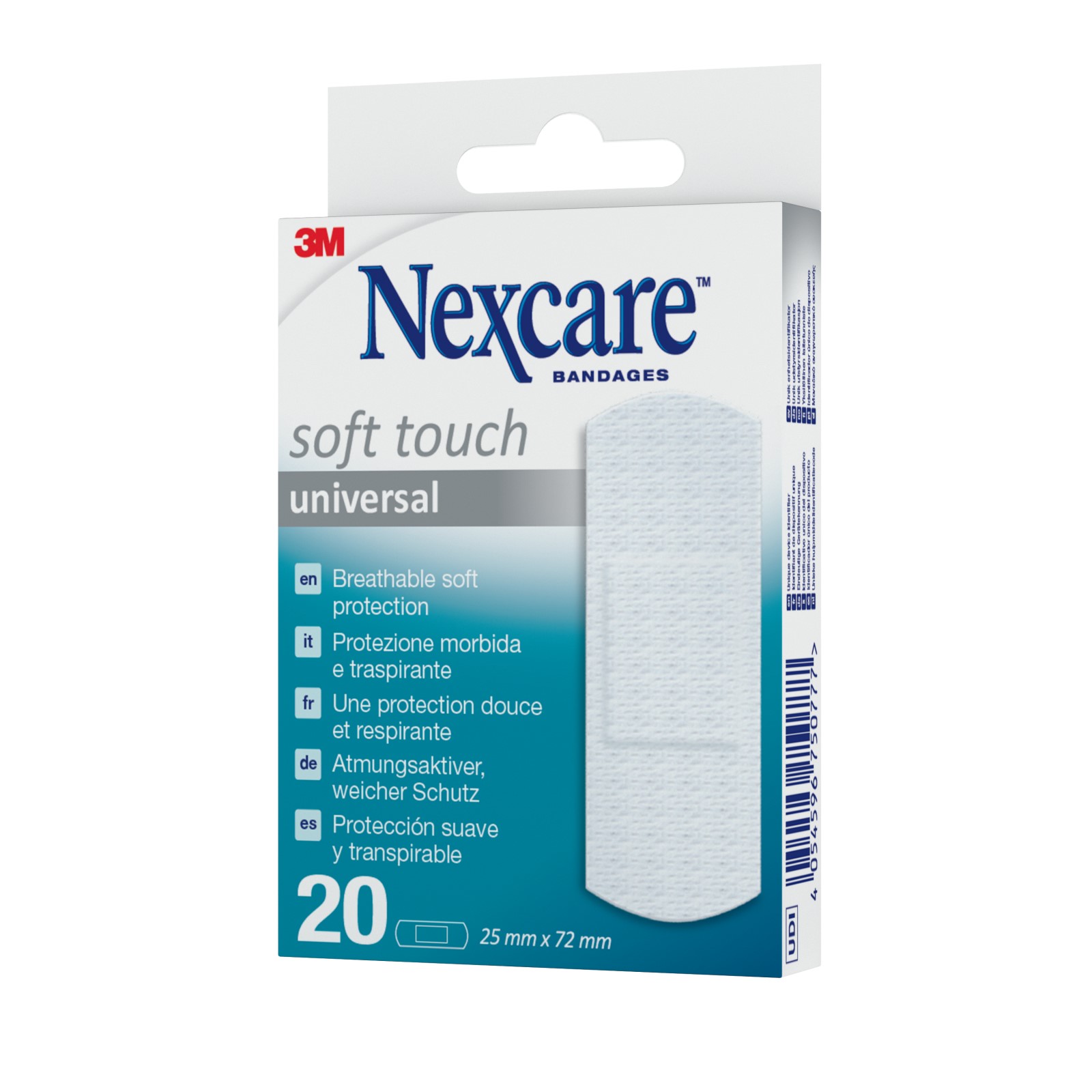Nexcare™ Soft Touch Universal Pflaster, 25 mm x 72 mm, 20/Packung