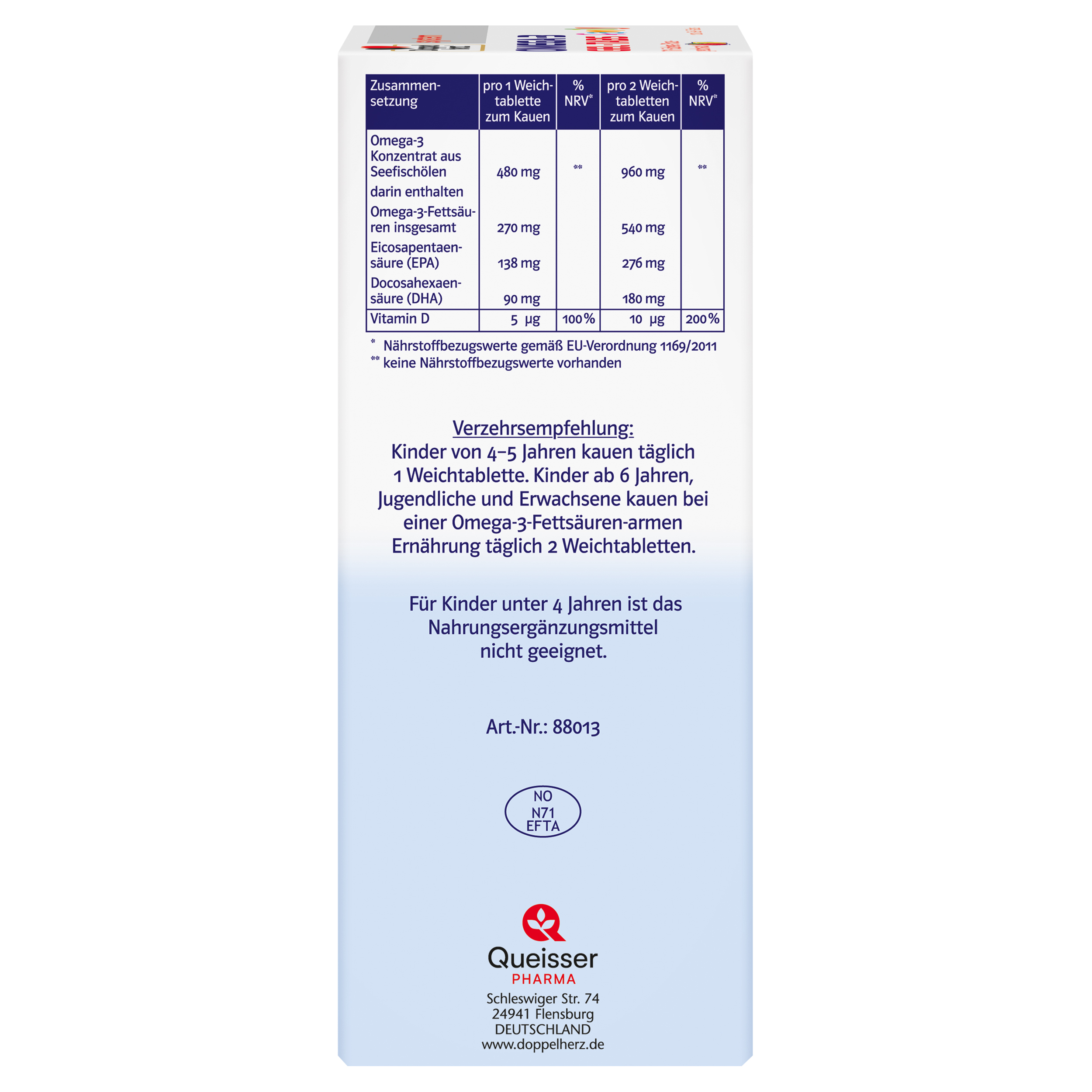 Doppelherz system OMEGA-3 family Gel-Tabs zum Kauen